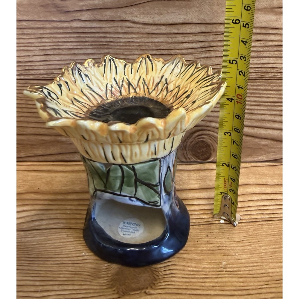 Blue Sky Clayworks Sunflower Ladybug Tart Tea Light Warmer Heather Goldminc - Picture 8 of 9